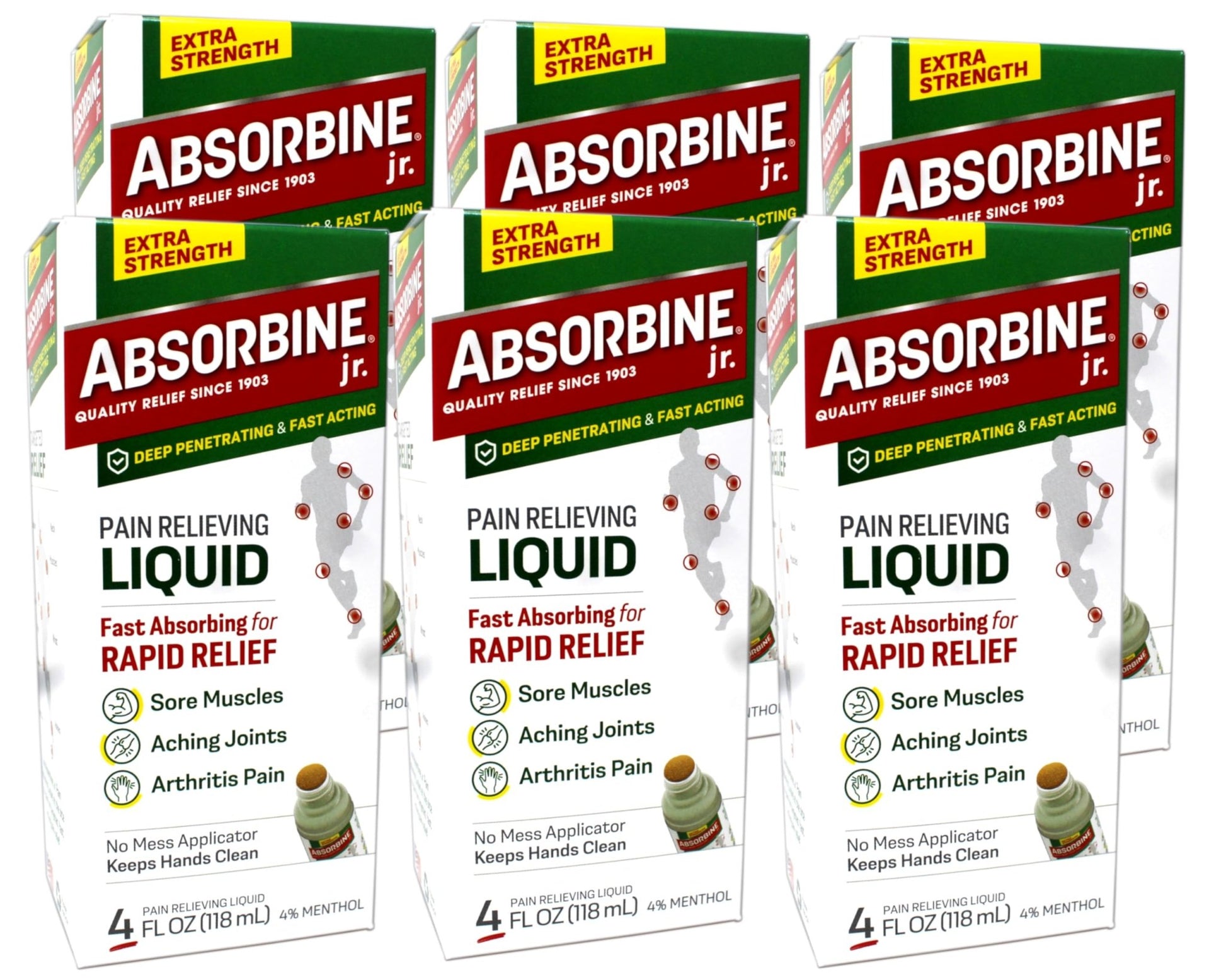 Absorbine Plus Pain Relieving Liquid - 4 oz, Pack of 6. - dailyvitalstore