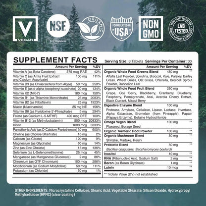 Abundant Earth Whole Food Multivitamin for Women, Daily Multi Vitamins Supplements for Men/Mens Multivitamins + B Complex, Probiotic Multi Enzyme - dailyvitalstore