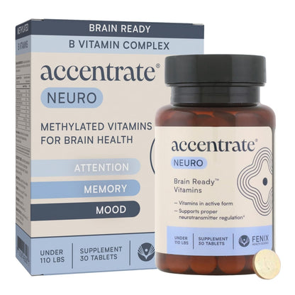 Accentrate Brain Supplement for Focus, Attention, Mood | Complete Vitamin B Complex | Brain Health | Methylated Multivitamin w/L-Methylfolate (5-MTHF), Cofactors Methyl-B12 & P5P | MTHFR Supplement - dailyvitalstore