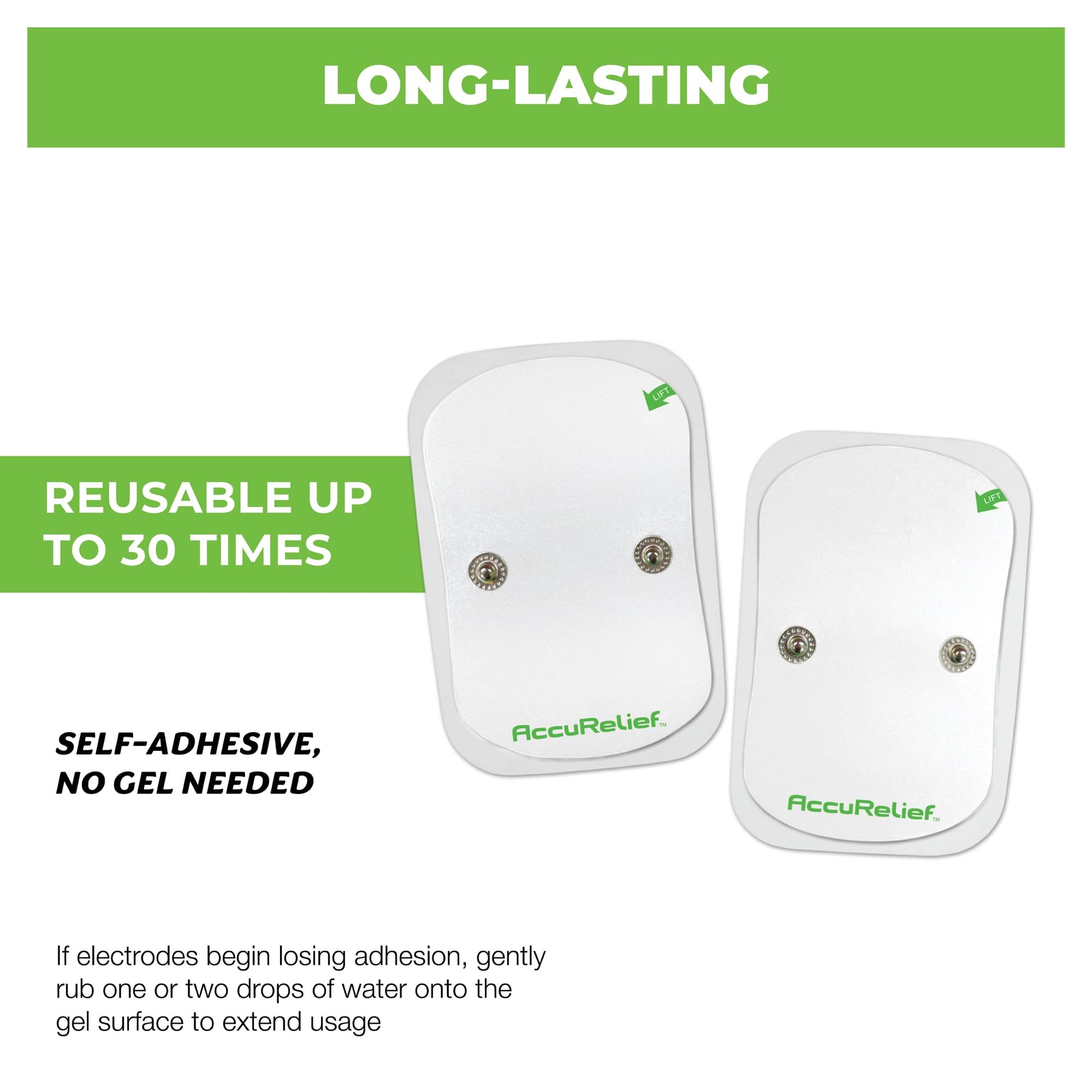 AccuRelief Wireless TENS Electrotherapy Pain Relief System Supply Kit (Packaging May Vary), Works with AccuRelief Wireless Remote Control TENS Device (ACRL-9000), 2 Pair (Pack of 1) - dailyvitalstore