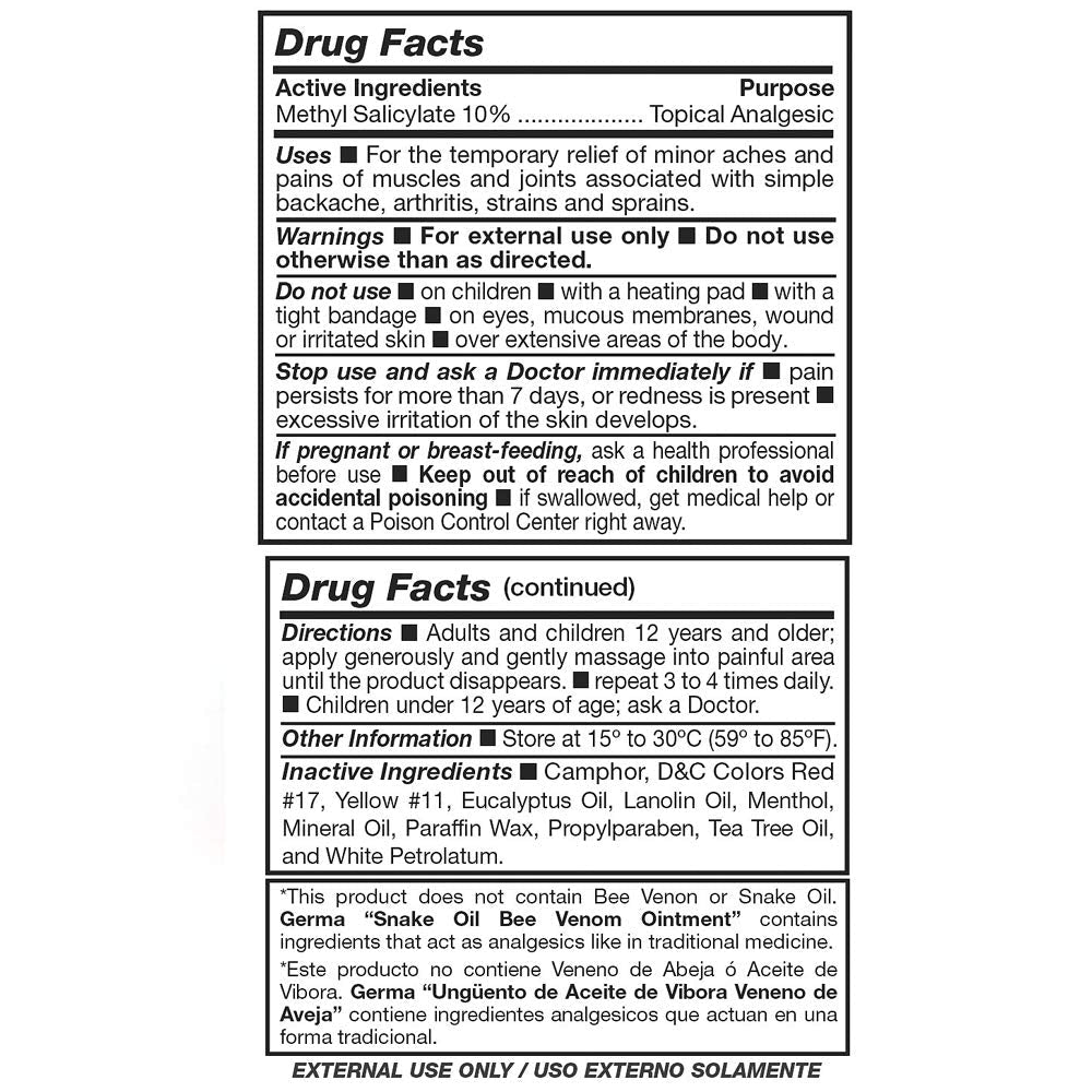 Aceite de Vibora con Veneno de Aveja 3 oz. - dailyvitalstore