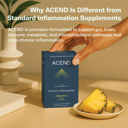 ACEND Advanced Inflammatory Support Powdered Drink Mix | Evidence-Based Polyphenols + Prebiotic Fiber + Probiotics | D3+K2, Minerals & Electrolytes | Non-GMO - dailyvitalstore