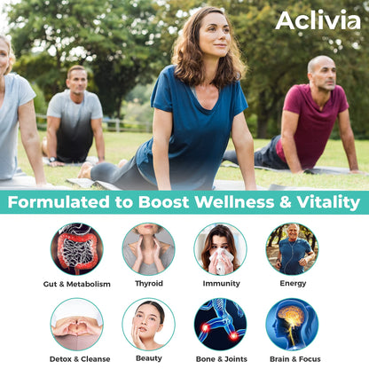 Aclivia - Organic Irish Sea Moss Capsules with Bladderwrack & Burdock Root - 102 Minerals Sea Moss Supplement - Thyroid Support, Immune Boost - Non-GMO (60 Count) - dailyvitalstore