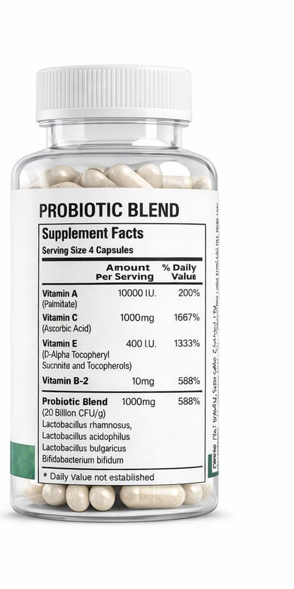 Acne Pills Probiotic Acne Supplements for Teens & Adults - Hormonal Acne Vitamins, Gut Health for Clear Skin, Non-GMO (60 Capsules) Gut Skin Axis - dailyvitalstore