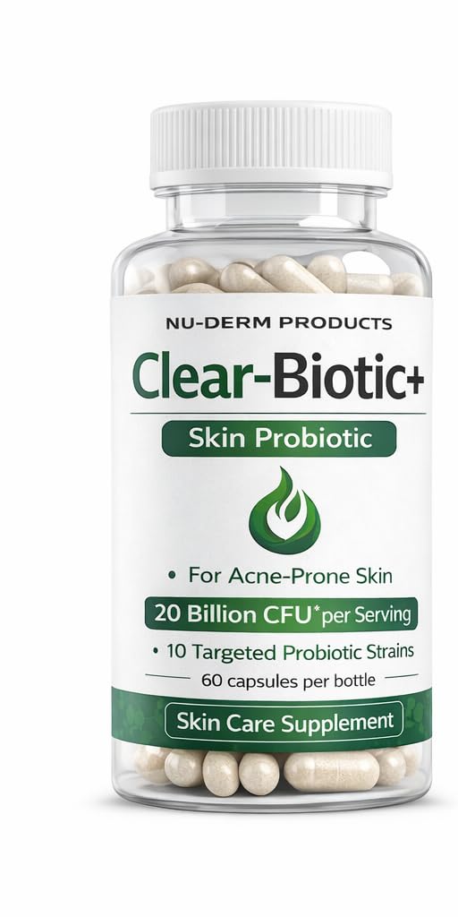 Acne Pills Probiotic Acne Supplements for Teens & Adults - Hormonal Acne Vitamins, Gut Health for Clear Skin, Non-GMO (60 Capsules) Gut Skin Axis - dailyvitalstore