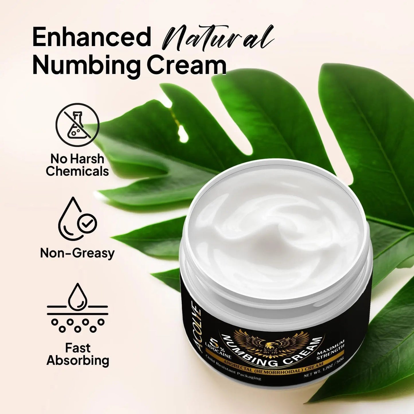 Acolye Numbing Cream Extra Strength: 5% Lidocaine Local Anesthetic- Long Lasting Extra Relief with Menthol Arnica and Emu Oil - Hemorrhoid Cream - dailyvitalstore