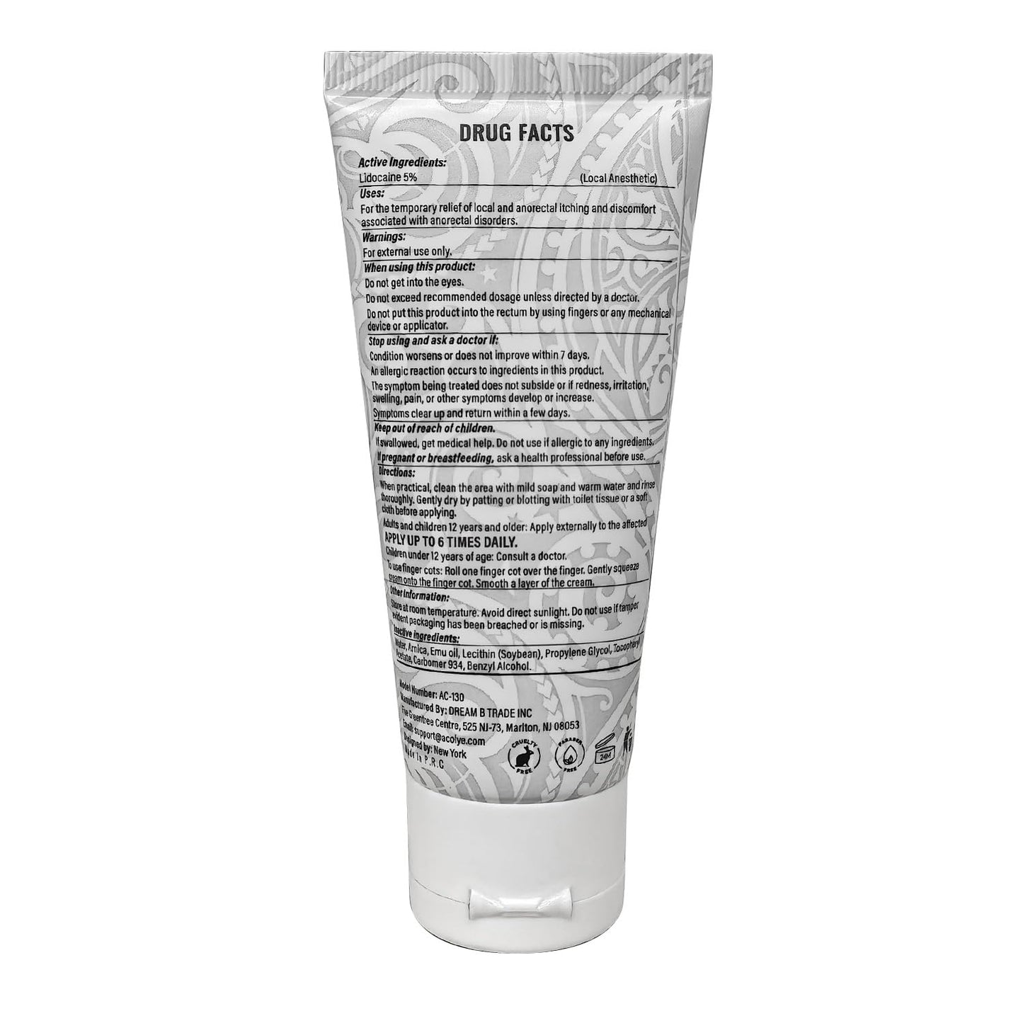 Acolye Numbing Cream Maximum Strength : 5% Lidocaine Topical Anesthetic - Extra Strength 5X Numbing with Menthol Arnica and Emu Oi (2 Fl Oz, Mint Flavor) - dailyvitalstore