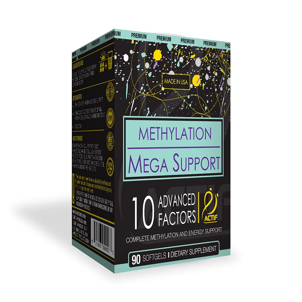 ACTIF Methylation Mega Support with 10 Advanced Factors and Organic Folate – 100% Natural, Non-GMO, 90 Count - dailyvitalstore