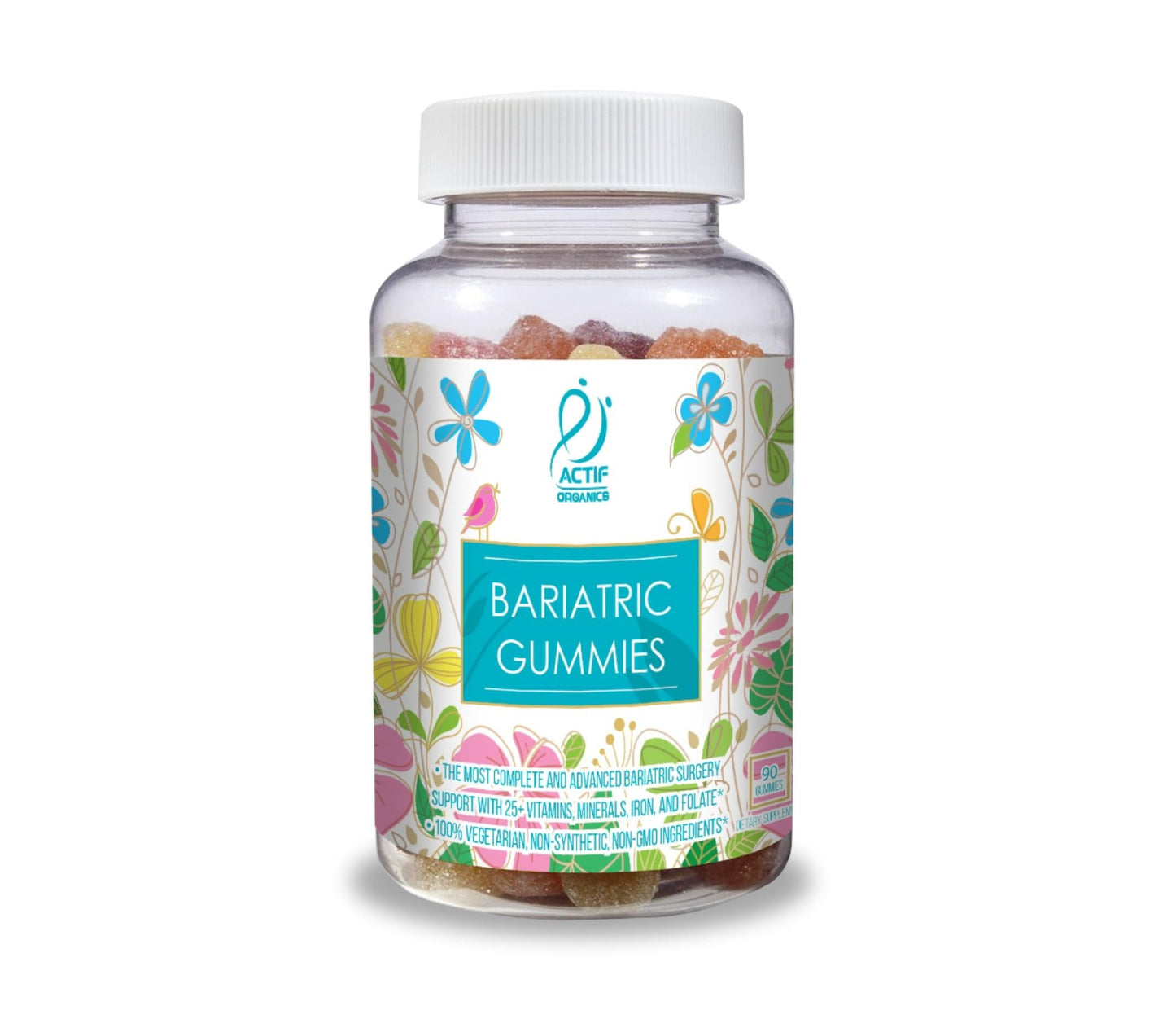 ACTIF Organic Bariatric Gummies with 25+ Organic Vitamins and Minerals for Bariatric Surgery Gastric Bypass Surgery, Advanced Formula - 90 Count - dailyvitalstore