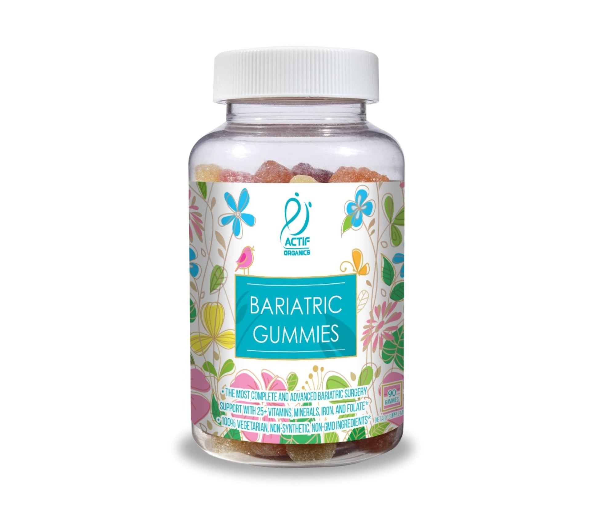 ACTIF Organic Bariatric Gummies with 25+ Organic Vitamins and Minerals for Bariatric Surgery Gastric Bypass Surgery, Advanced Formula - 90 Count - dailyvitalstore
