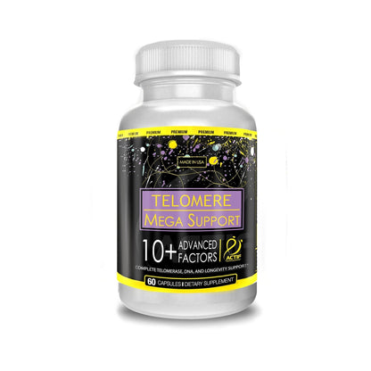 ACTIF Telomere Mega Support with 10+ Factors, Non-GMO, Telomerase and DNA Supplement for Energy, Memory and Anti-Aging, Made in USA, 60 Count - dailyvitalstore
