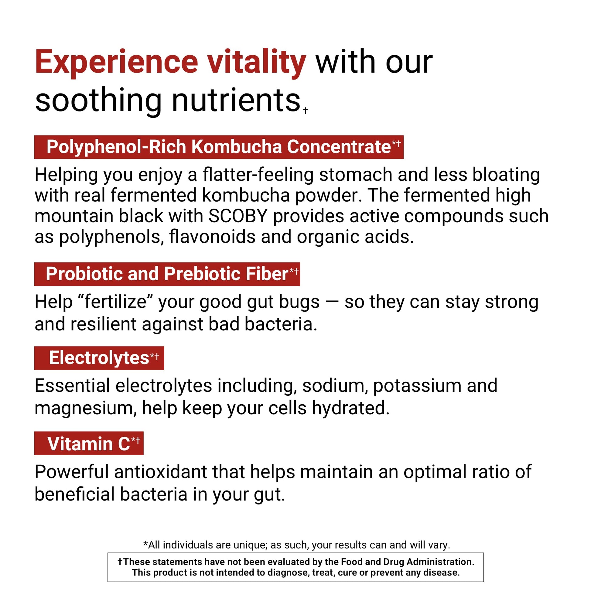 ACTIVATEDYOU Daily Digestive Tonic Kombucha - Support Healthy Digestion & Youthful, Long-Lasting Energy- Prebiotic Fiber, Probiotics, Postbiotics, Vitamin C, Berry Lemonade Flavor (30 Servings) - dailyvitalstore