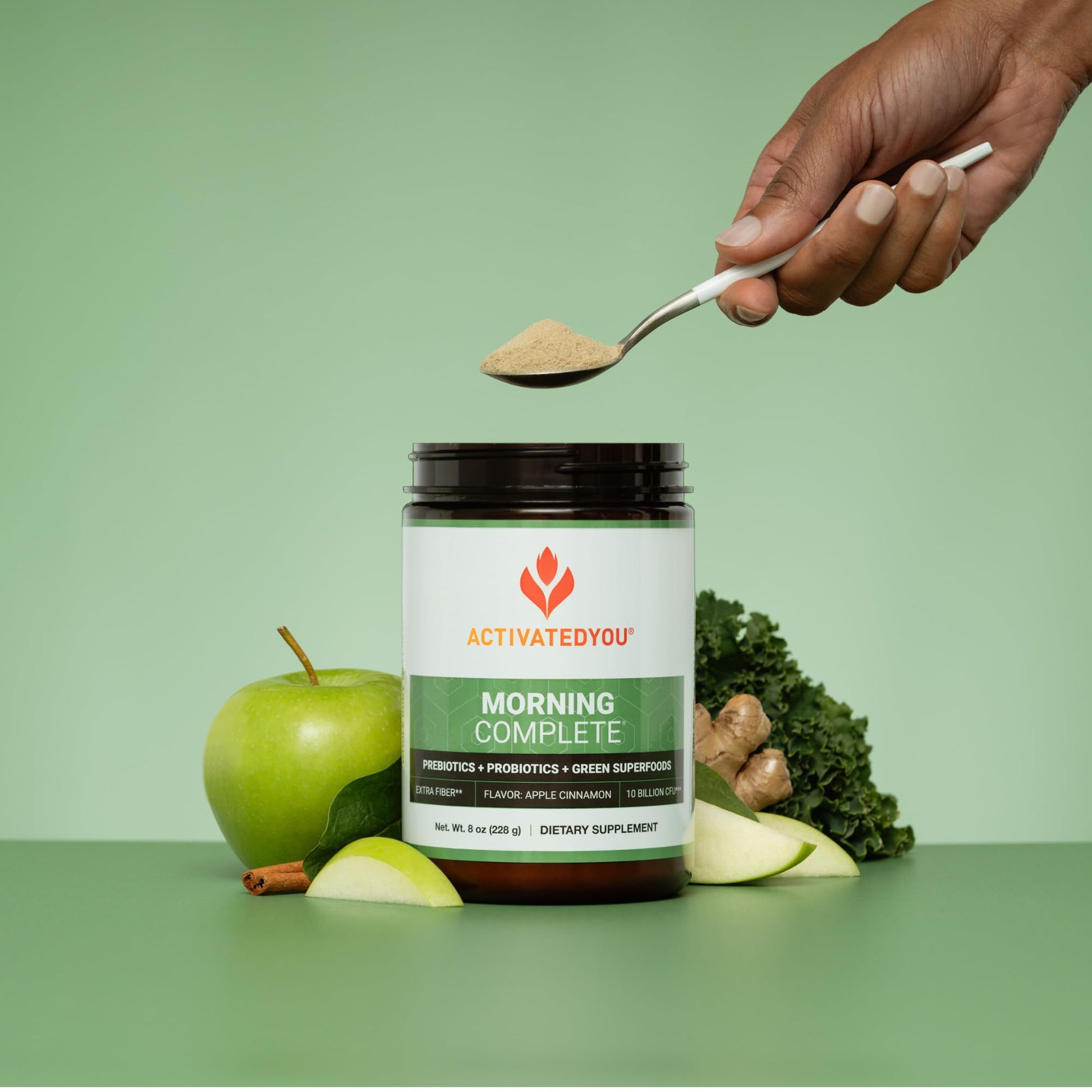 ACTIVATEDYOU Morning Complete Daily Wellness Greens Superfood Drink Mix for Gut Health w/Prebiotics, Probiotics, Antioxidants, Green Superfoods, - dailyvitalstore