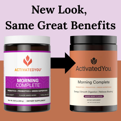 ACTIVATEDYOU Morning Complete Super Greens Powder Drink Mix - Gut Health Boost with Prebiotics, Probiotics, & Antioxidants - 10 Billion CFUs, Mixed Berry Flavor - Greens Superfood Powder - 3 Pack - dailyvitalstore