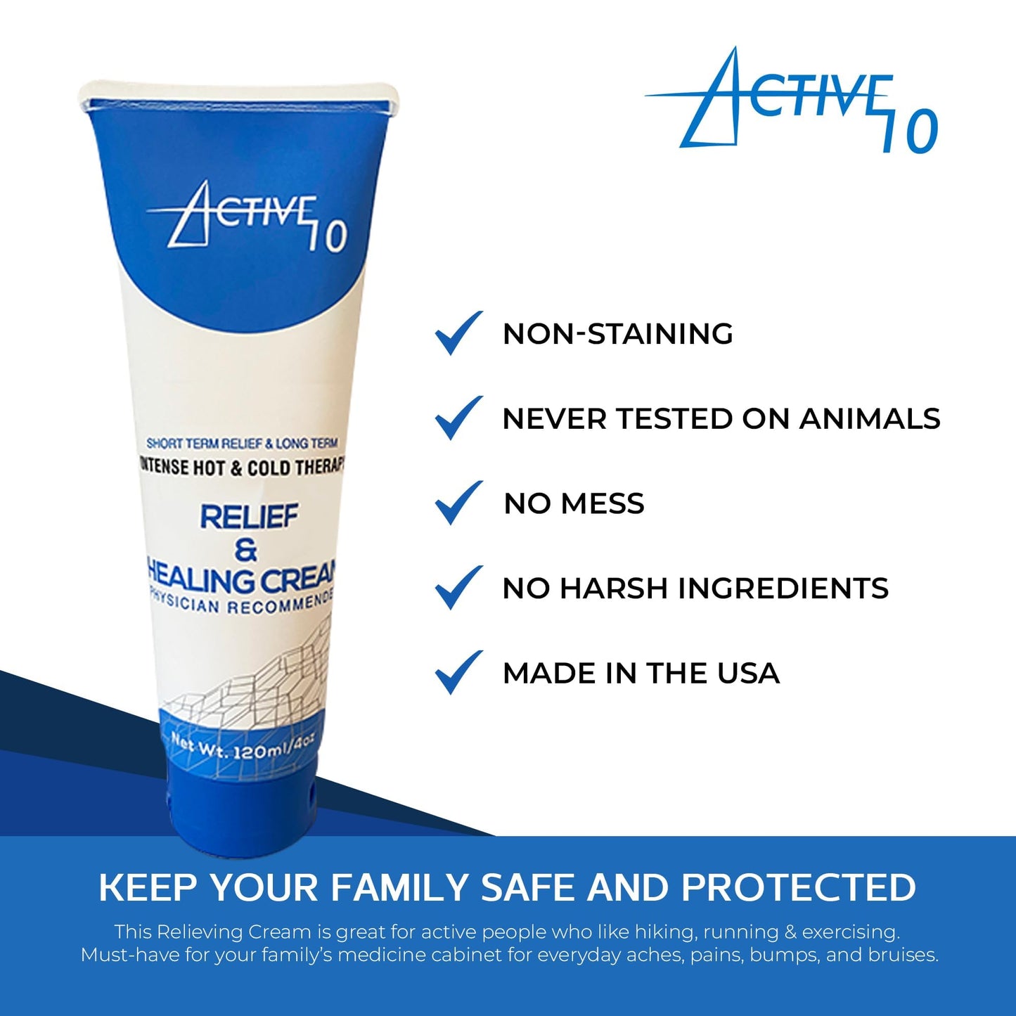 Active 10 Relief and Healing Cream, 4 OZ - dailyvitalstore