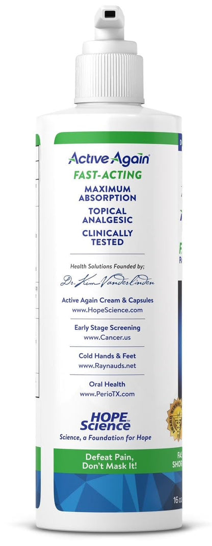 ACTIVE AGAIN Hope Science Cream, 16oz | for Joint Health, Pain Relief, and Mobility, Muscle, Back, Knee, Shoulder | Fast Acting | Made in USA - dailyvitalstore
