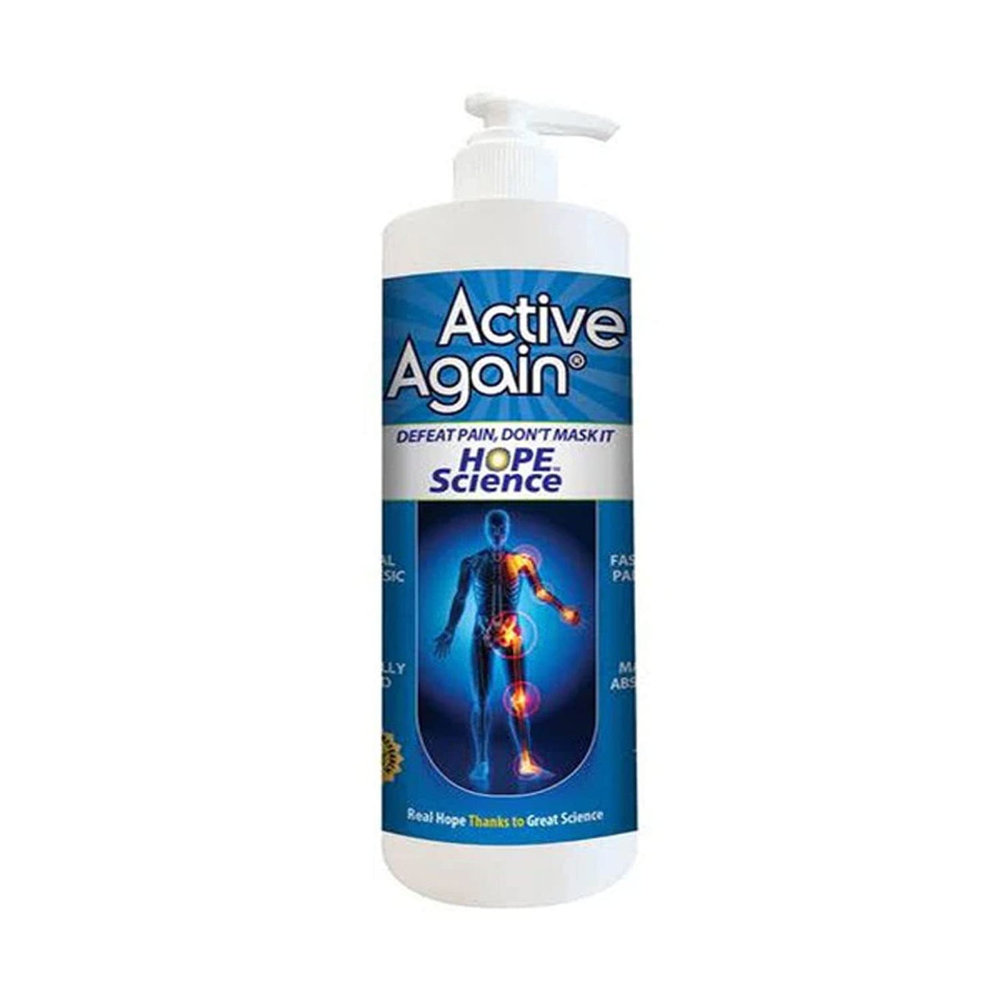 ACTIVE AGAIN Hope Science Cream, 16oz | for Joint Health, Pain Relief, and Mobility, Muscle, Back, Knee, Shoulder | Fast Acting | Made in USA - dailyvitalstore