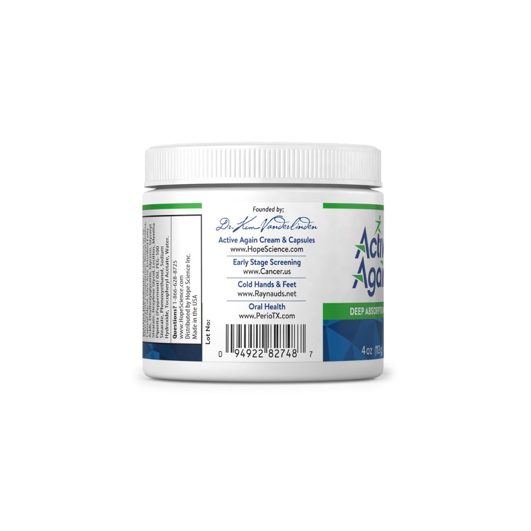 ACTIVE AGAIN Joint & Muscle Cream, 4oz | Clinically Proven for Joint Health and Mobility, Muscle, Back, Knee, Shoulder | Long Term Results| Doctor Approved | Made in USA - dailyvitalstore