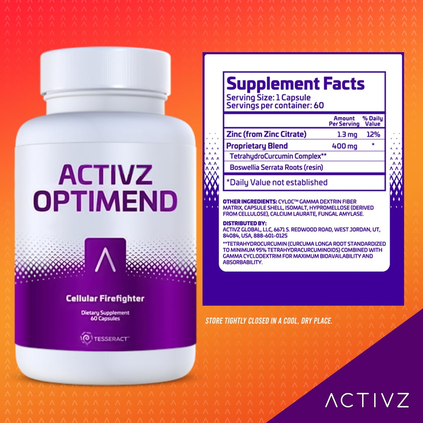ACTIVZ Optimend - Advanced Joint Mobility and Comfort Support with Enhanced Bioavailability Using CyLoc Dextrin and DexKey Technology - 60 Capsules - dailyvitalstore