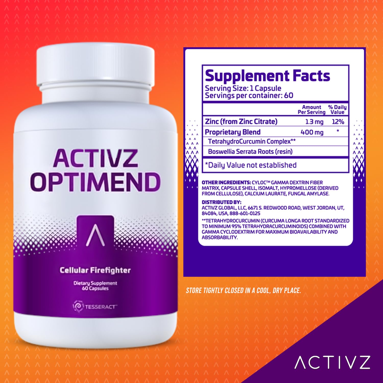 ACTIVZ Optimend - Advanced Joint Mobility and Comfort Support with Enhanced Bioavailability Using CyLoc Dextrin and DexKey Technology - 60 Capsules - dailyvitalstore
