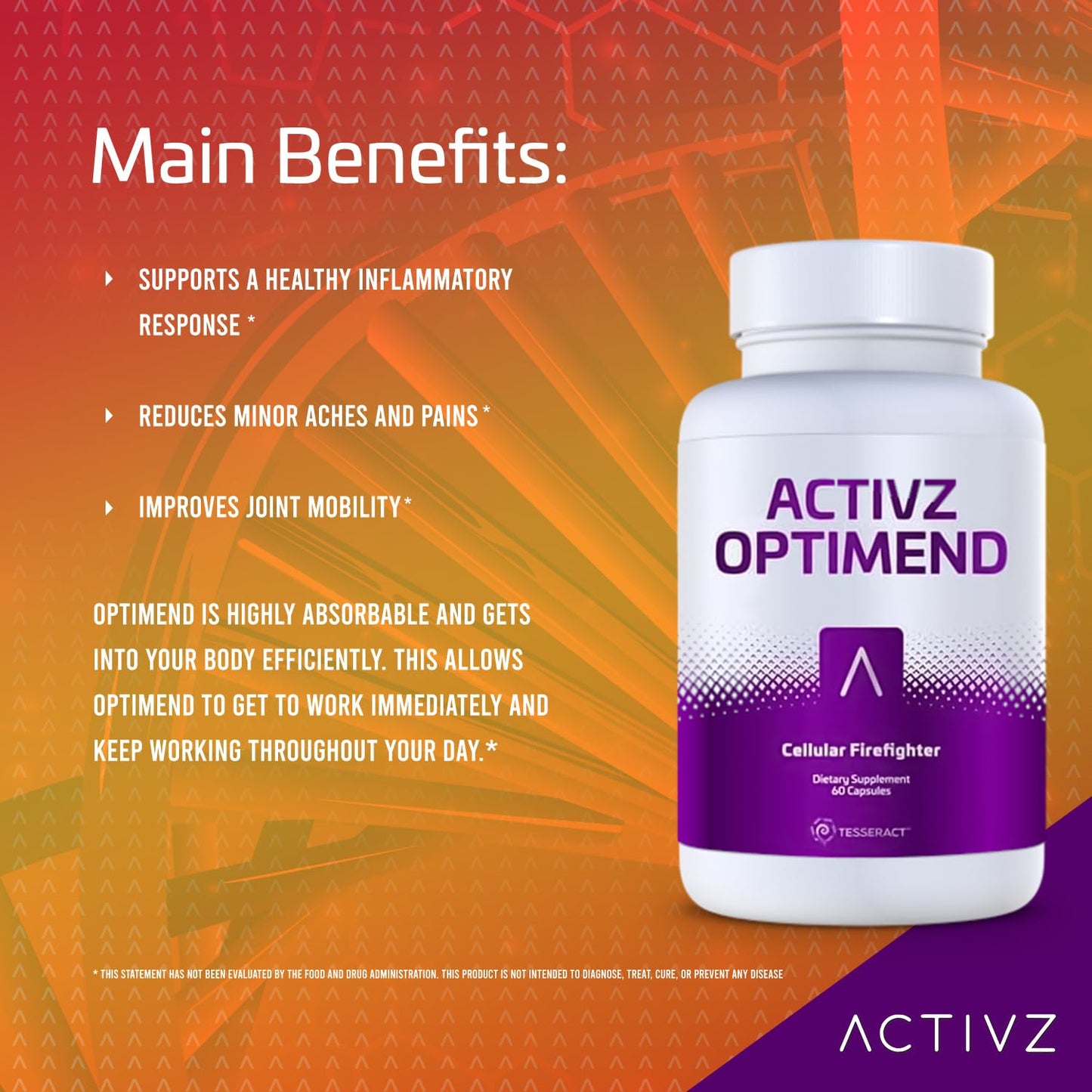 ACTIVZ Optimend - Advanced Joint Mobility and Comfort Support with Enhanced Bioavailability Using CyLoc Dextrin and DexKey Technology - 60 Capsules - dailyvitalstore