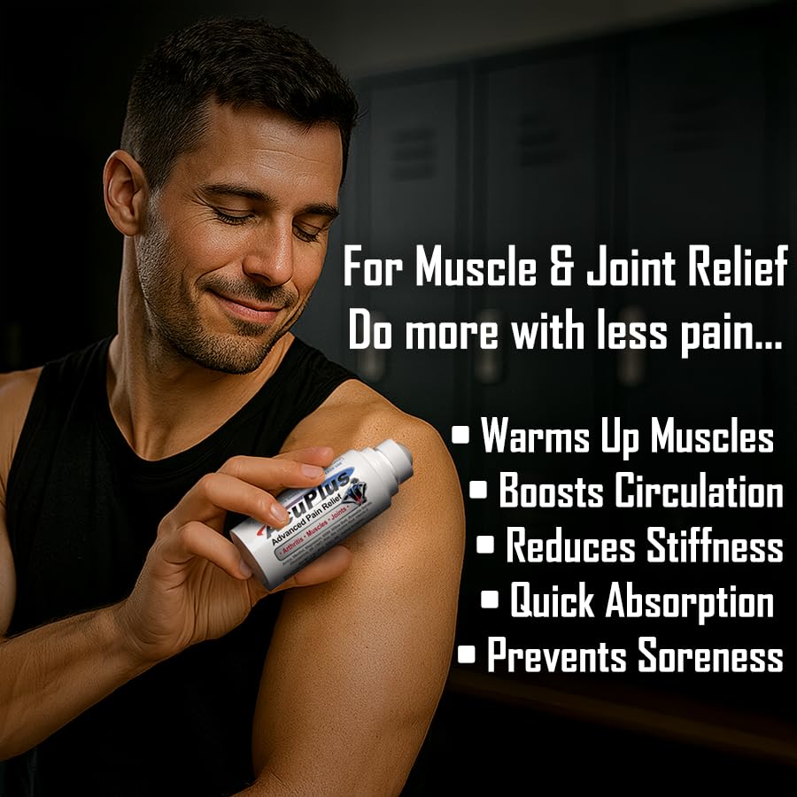 AcuPlus - Pain Relief Roll On - Topical Anti Inflammatory to Soothe Muscles & Joints - Arthritis Pain Reliever, Bursitis, Tendonitis Cream - TSA Compliant, Convenient Roll On - 3 fl. oz. (Pack of 1) - dailyvitalstore