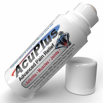 AcuPlus - Pain Relief Roll On - Topical Anti Inflammatory to Soothe Muscles & Joints - Arthritis Pain Reliever, Bursitis, Tendonitis Cream - TSA Compliant, Convenient Roll On - 3 fl. oz. (Pack of 1) - dailyvitalstore