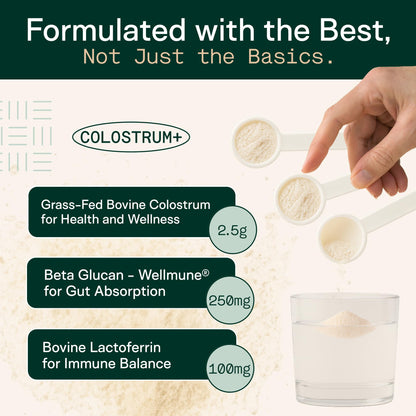 Adapt Naturals Colostrum Supplement with Lactoferrin & Beta-Glucan, Bio-Avail Grass Fed Bovine Colostrum Powder for Gut Health, Immune Support & Vitality - dailyvitalstore
