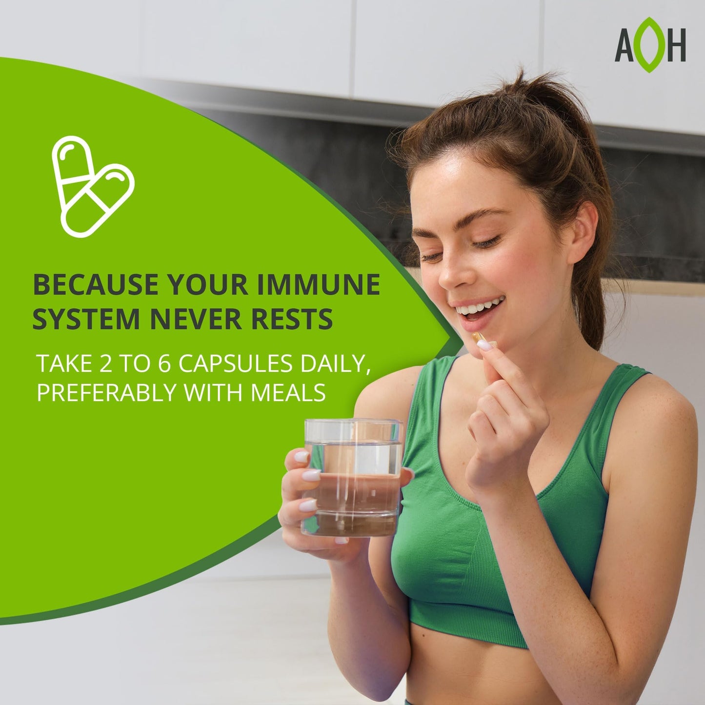 ADAPTOHEAL - Immuneheal – Adaptogen, Immune System Booster Supplement with Schisandra Chinensis, Ginseng and Mushroom Extract (90 Capsules) - dailyvitalstore
