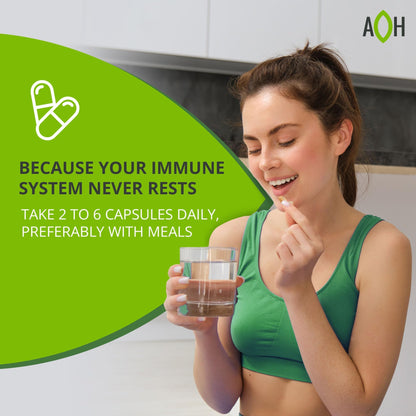 ADAPTOHEAL - Immuneheal – Adaptogen, Immune System Booster Supplement with Schisandra Chinensis, Ginseng and Mushroom Extract (90 Capsules) - dailyvitalstore