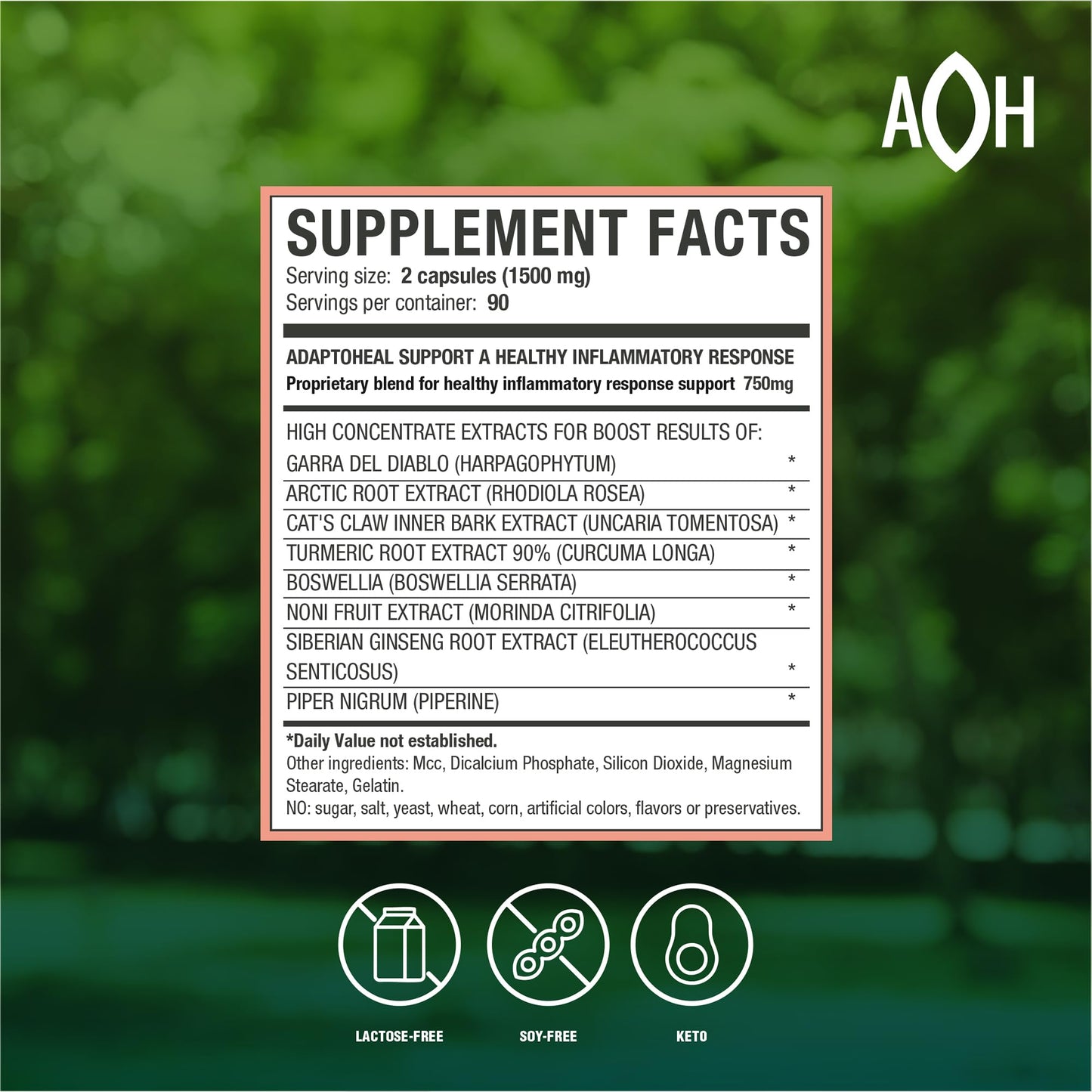 ADAPTOHEAL Inflammoff - Adaptogenic Supplement Designed to Support Joint, Muscle and Tissue Inflammation Naturally, 8 Highly Concentrated extracts with Turmeric and Rhodiola rosea (90 Capsules) - dailyvitalstore