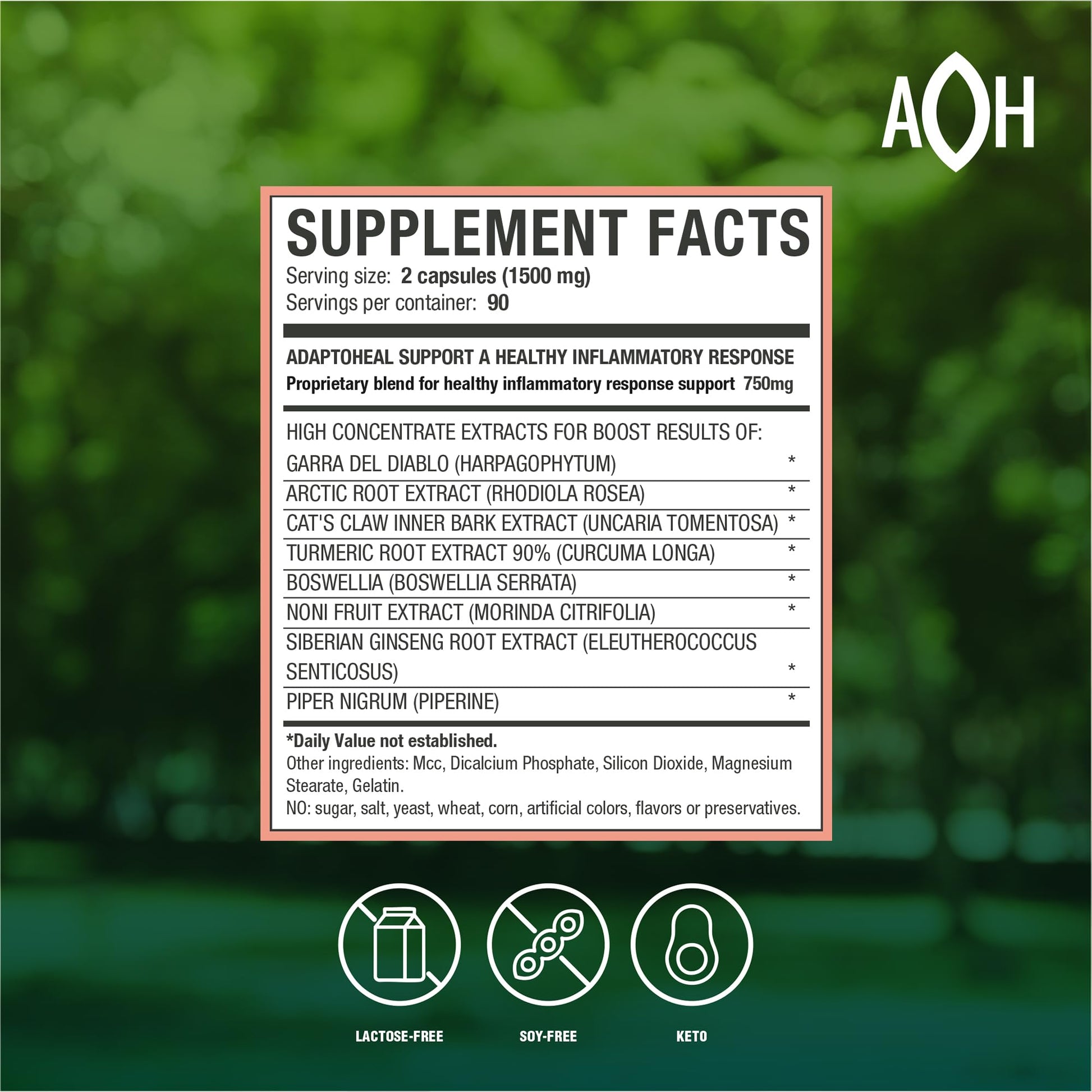 ADAPTOHEAL Inflammoff - Adaptogenic Supplement Designed to Support Joint, Muscle and Tissue Inflammation Naturally, 8 Highly Concentrated extracts with Turmeric and Rhodiola rosea (90 Capsules) - dailyvitalstore
