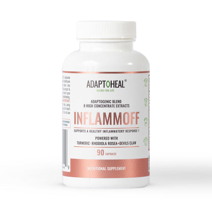 ADAPTOHEAL Inflammoff - Adaptogenic Supplement Designed to Support Joint, Muscle and Tissue Inflammation Naturally, 8 Highly Concentrated extracts with Turmeric and Rhodiola rosea (90 Capsules) - dailyvitalstore