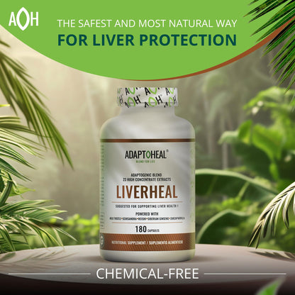 ADAPTOHEAL Milk Thistle, Turmeric and Astragalus Complex – Liverheal Herbal Liver Cleanse and Detox Formula with Artichoke and Schisandra Extracts – High-Potency Plant Blend (180 Capsules) - dailyvitalstore
