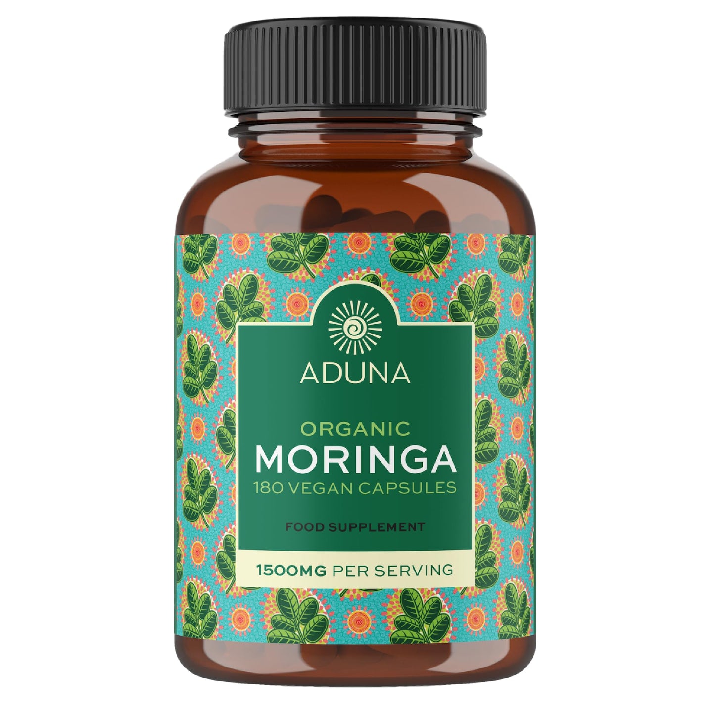 Aduna Organic Moringa Capsules 1500mg | 100% Pure Moringa Leaf for Energy, Immunity & Focus | Natural Plant-Based Food Supplement for Tiredness, Recovery & Breastfeeding | 180 Vegan Capsules - dailyvitalstore