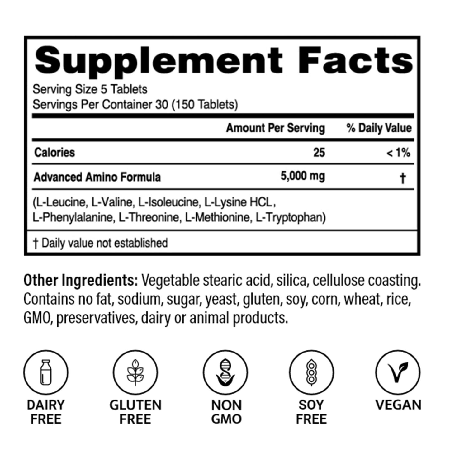Advanced Bionutritionals – Advanced Amino Formula Tablets, Amino Acid Supplement, Build Muscle, Post Workout Recovery, Energy, Stamina, Non-GMO, - dailyvitalstore