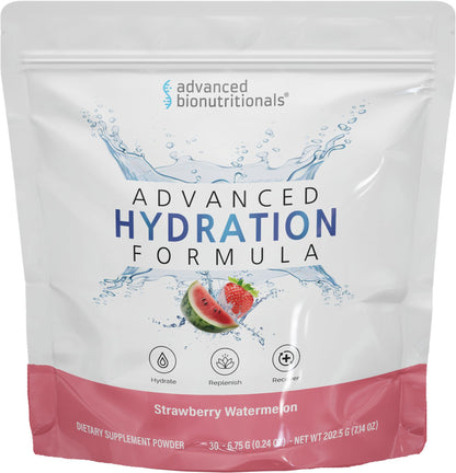 Advanced Bionutritionals Advanced Hydration Formula Electrolyte Drink Mix Powder with ElectroPrime®, L-Taurine, TyroPure™, B-Vitamins, Vitamin C – Strawberry Watermelon – 30 Stick Packs - dailyvitalstore