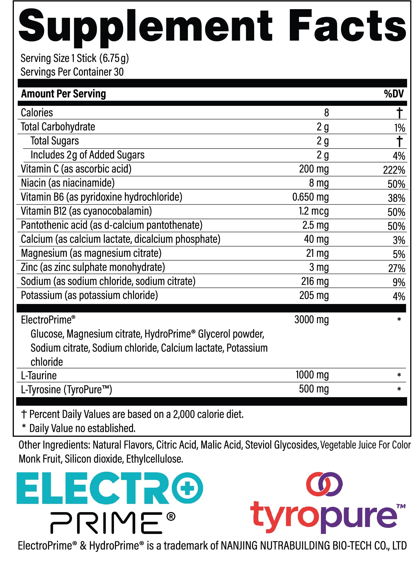 Advanced Bionutritionals Advanced Hydration Formula Electrolyte Drink Mix Powder with ElectroPrime®, L-Taurine, TyroPure™, B-Vitamins, Vitamin C – Strawberry Watermelon – 30 Stick Packs - dailyvitalstore