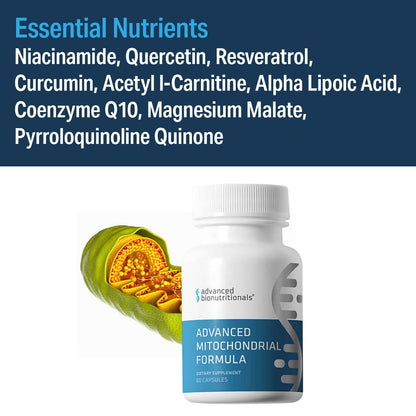 Advanced Bionutritionals – Advanced Mitochondrial Formula Support Supplement, Healthy Aging, Repair, Energy Optimizer with CoQ10, PQQ, Alpha Lipoic Acid, Gluten Free, Vegan, Non GMO (60 Tablets) - dailyvitalstore