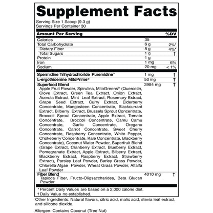 Advanced Bionutritionals Pep Tonic Powdered Superfood Formula 50 Fruits, Vegetables, Herbs, and Superfoods - Vegan, Vegetarian - 9.84 OZ - 279 g - dailyvitalstore