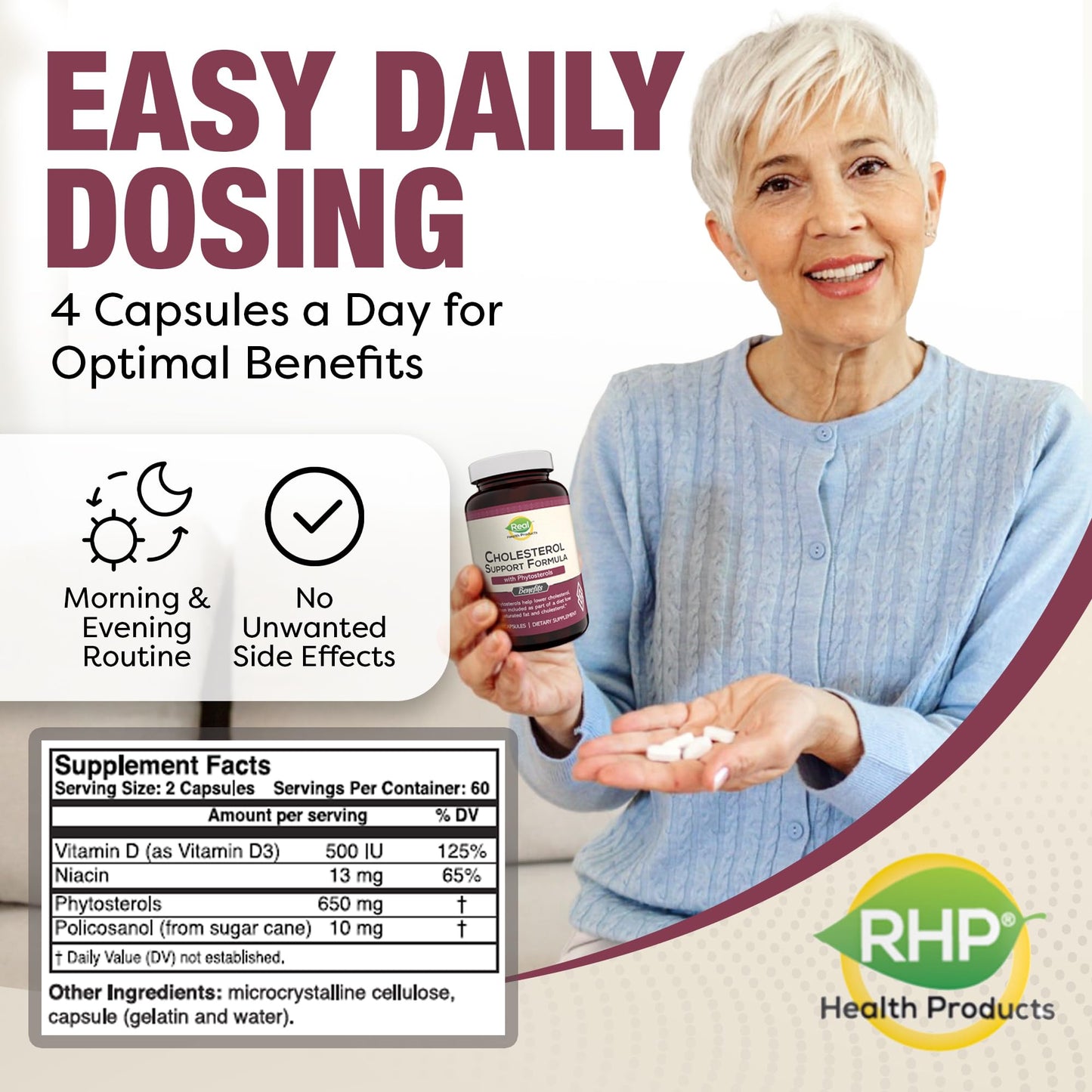 Advanced Cholesterol Health Complex with Plant Sterols. Cholesterol & Lipid Support Supplement for Healthy Heart & Cholesterol Levels for Men & Women. 120 Capsules - dailyvitalstore