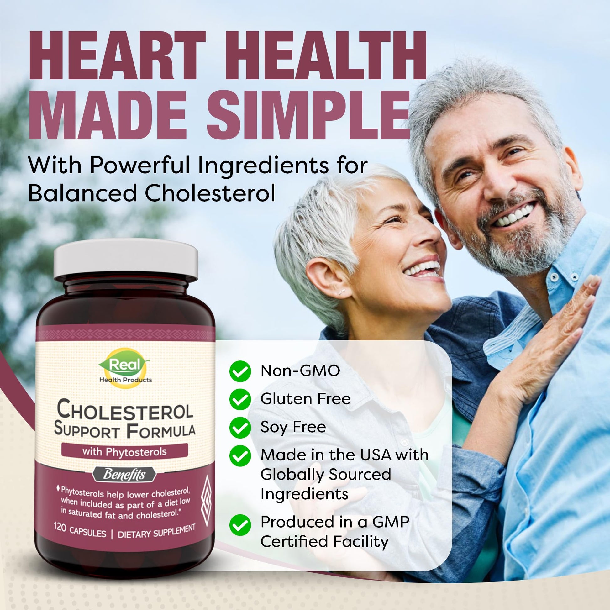 Advanced Cholesterol Health Complex with Plant Sterols. Cholesterol & Lipid Support Supplement for Healthy Heart & Cholesterol Levels for Men & Women. 120 Capsules - dailyvitalstore