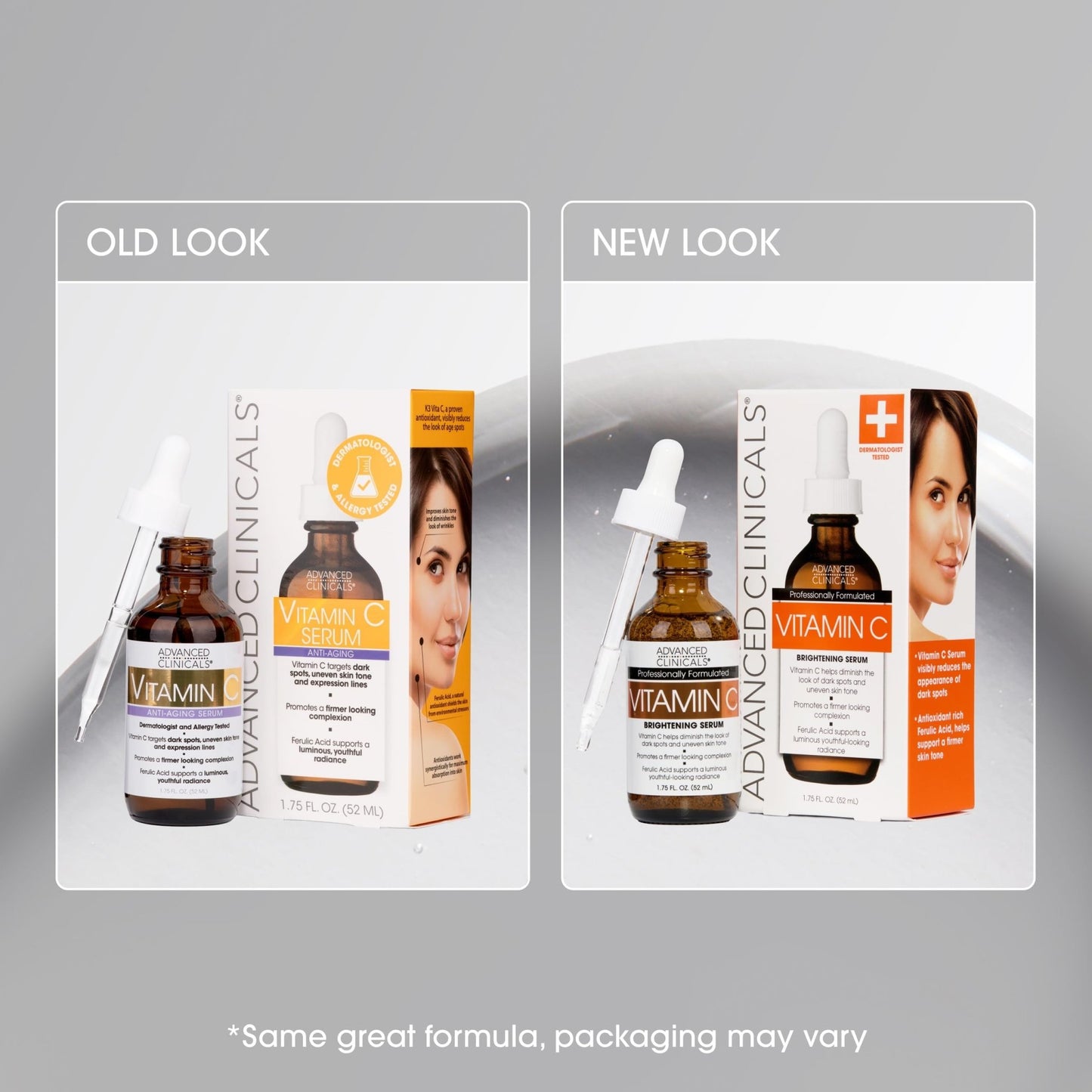 Advanced Clinicals Brightening Vitamin C Serum For Face With Glycolic Acid + Lactic Acid | Vitamin C Eye Serum Face Moisturizer For Improving - dailyvitalstore