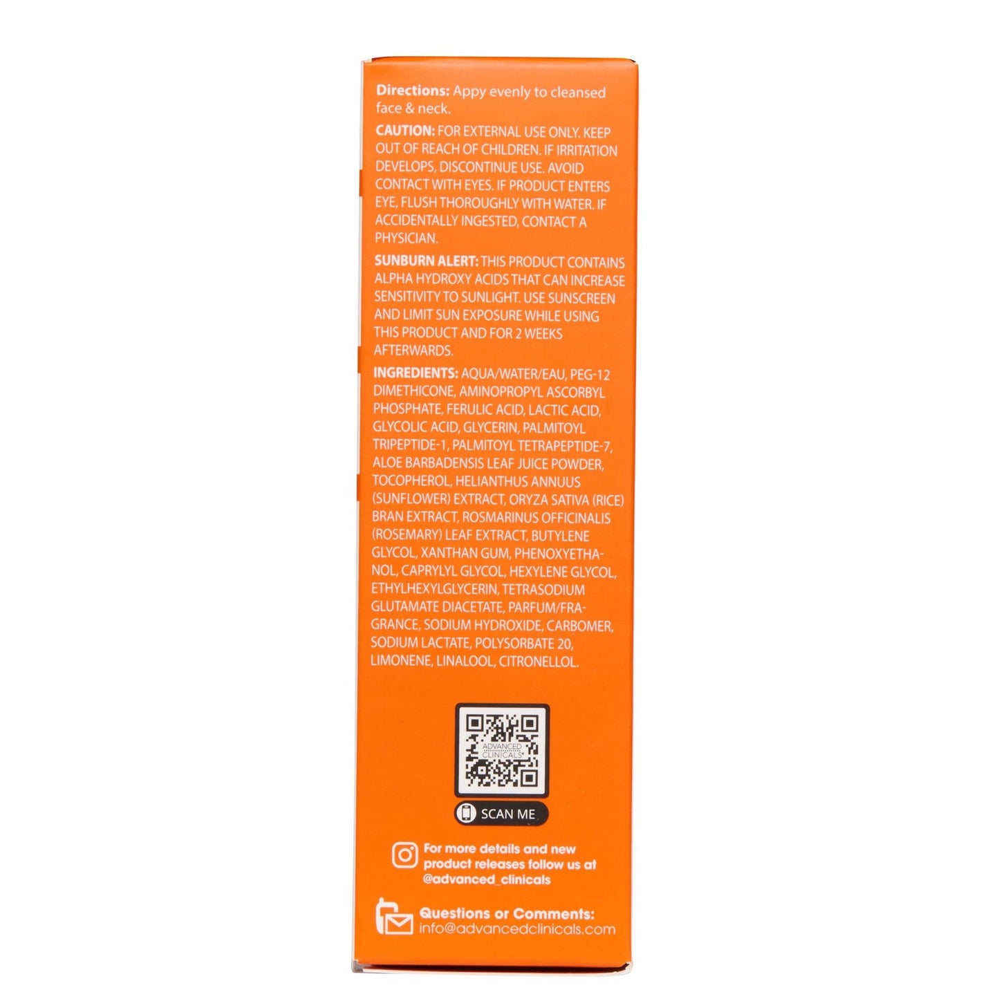 Advanced Clinicals Brightening Vitamin C Serum For Face With Glycolic Acid + Lactic Acid | Vitamin C Eye Serum Face Moisturizer For Improving - dailyvitalstore
