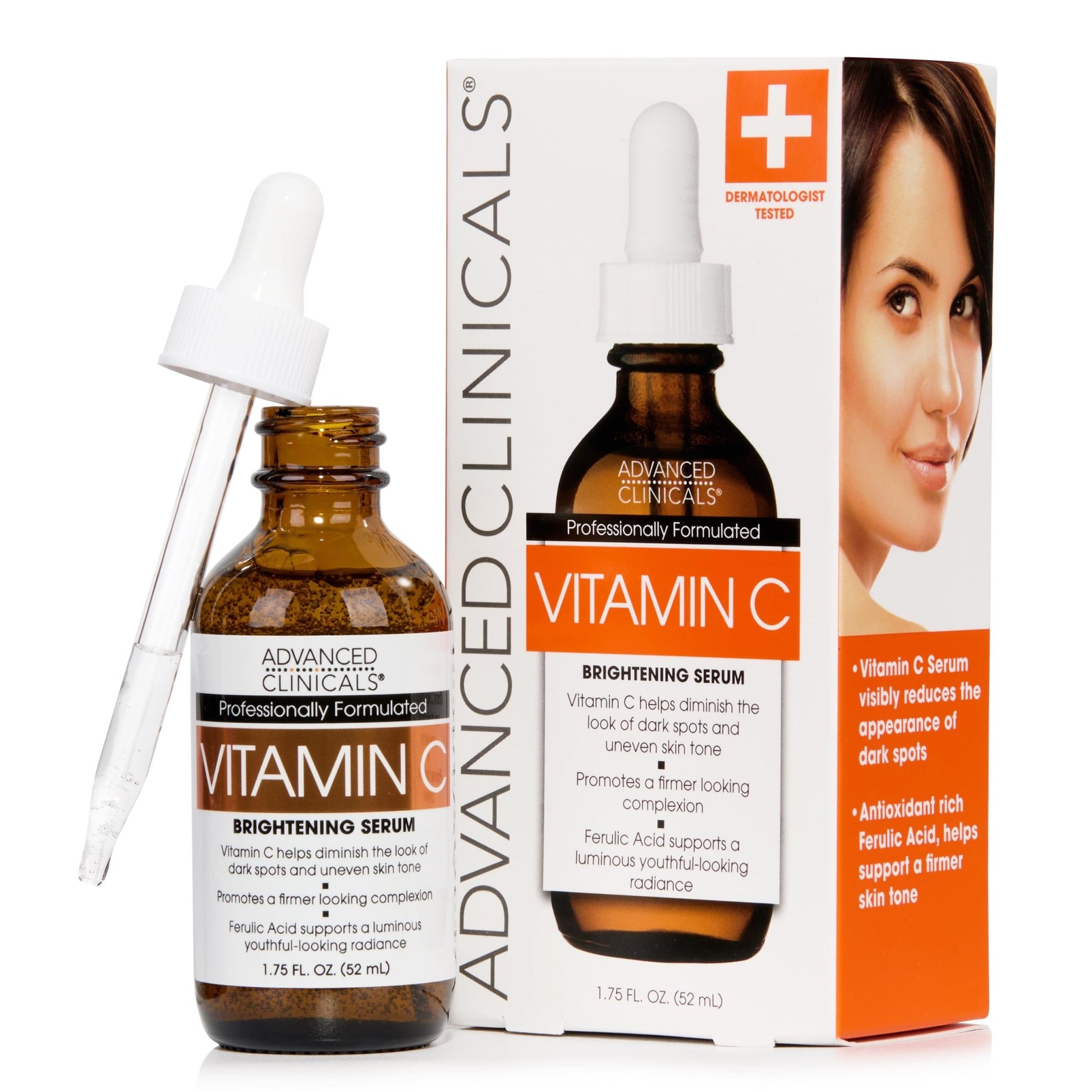 Advanced Clinicals Brightening Vitamin C Serum For Face With Glycolic Acid + Lactic Acid | Vitamin C Eye Serum Face Moisturizer For Improving - dailyvitalstore