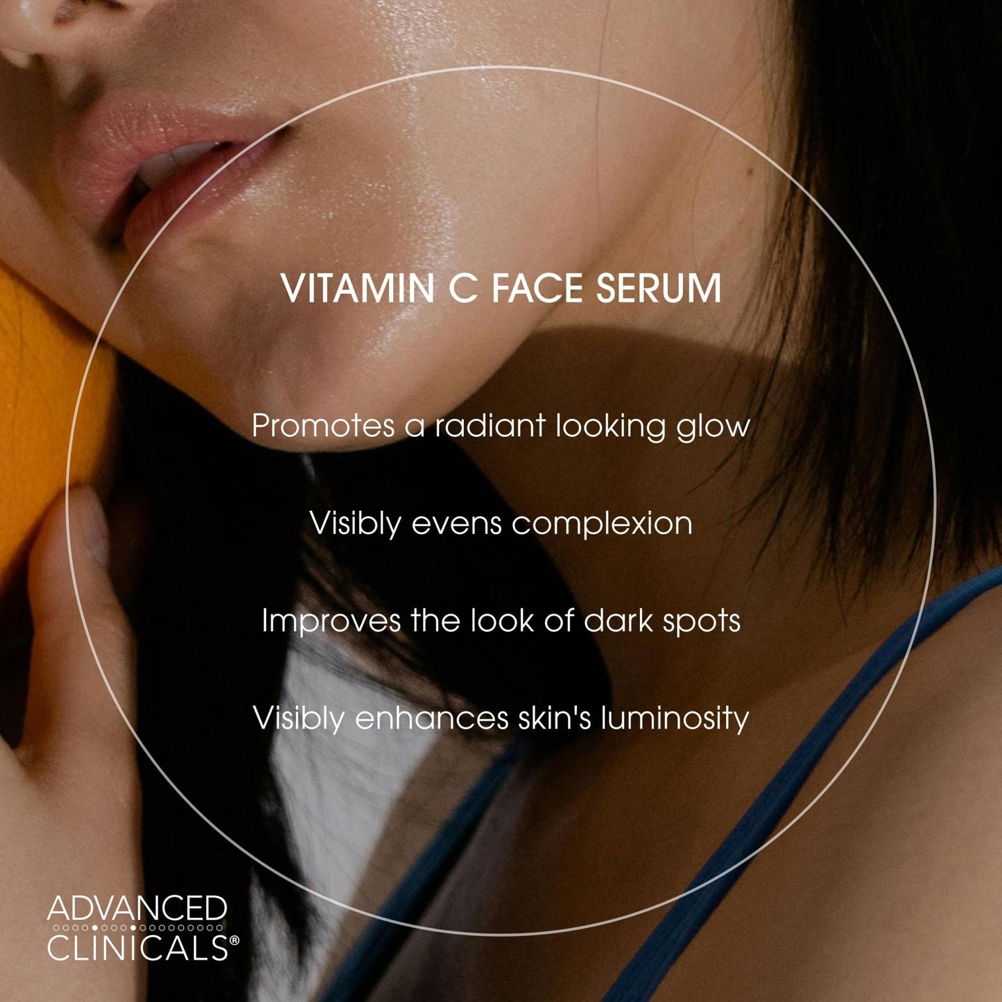 Advanced Clinicals Brightening Vitamin C Serum For Face With Glycolic Acid + Lactic Acid | Vitamin C Eye Serum Face Moisturizer For Improving - dailyvitalstore