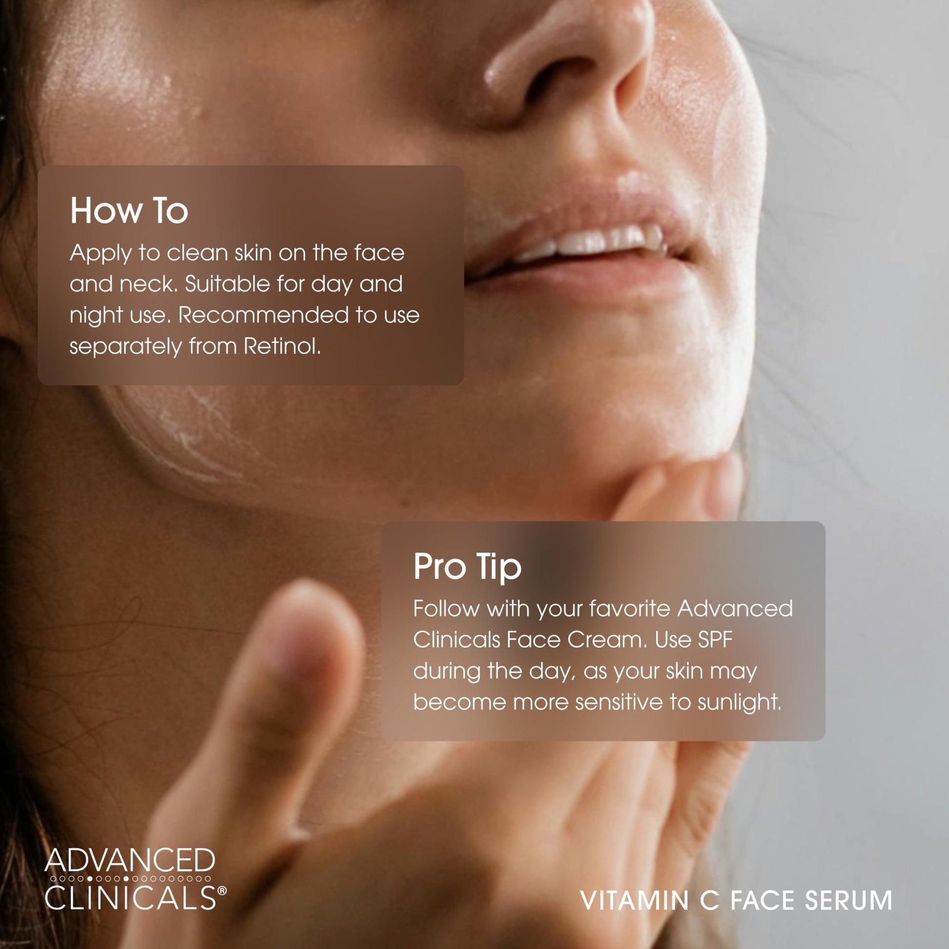 Advanced Clinicals Brightening Vitamin C Serum For Face With Glycolic Acid + Lactic Acid | Vitamin C Eye Serum Face Moisturizer For Improving - dailyvitalstore
