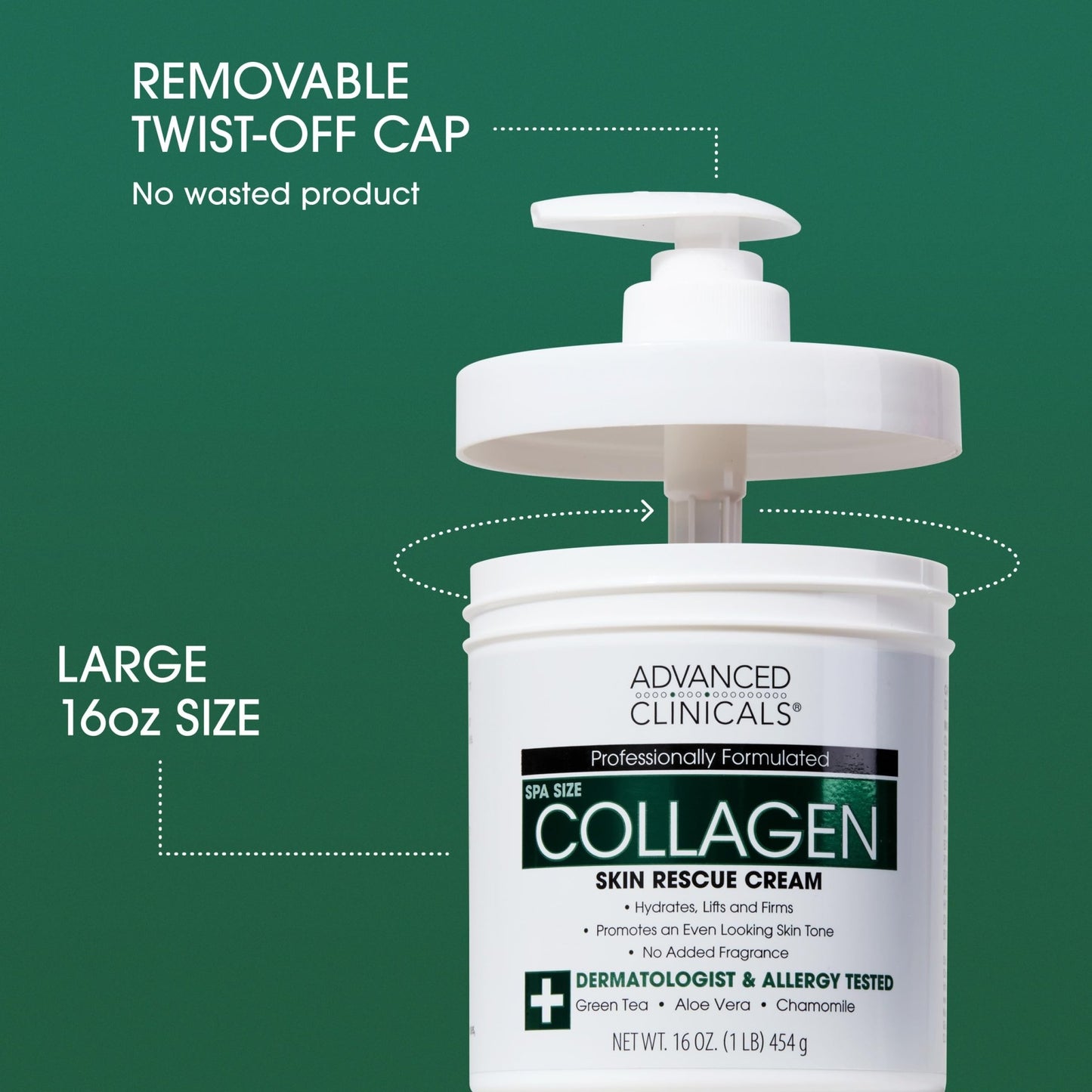 Advanced Clinicals Collagen Cream Body Lotion & Face Moisturizer W/Vitamin E | Skincare Moisturizing Collagen Lotion For Women, Men, Hand, & Neck Improves Look Of Crepey Skin & Uneven Dry Skin, 2pc - dailyvitalstore