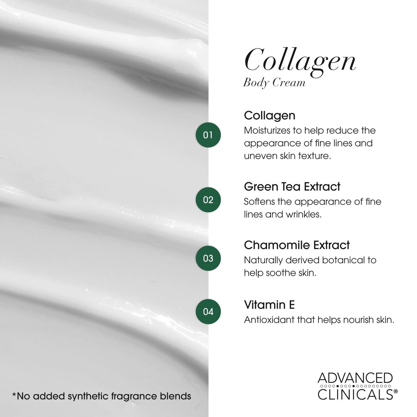 Advanced Clinicals Collagen Cream Body Lotion & Face Moisturizer W/Vitamin E | Skincare Moisturizing Collagen Lotion For Women, Men, Hand, & Neck Improves Look Of Crepey Skin & Uneven Dry Skin, 2pc - dailyvitalstore