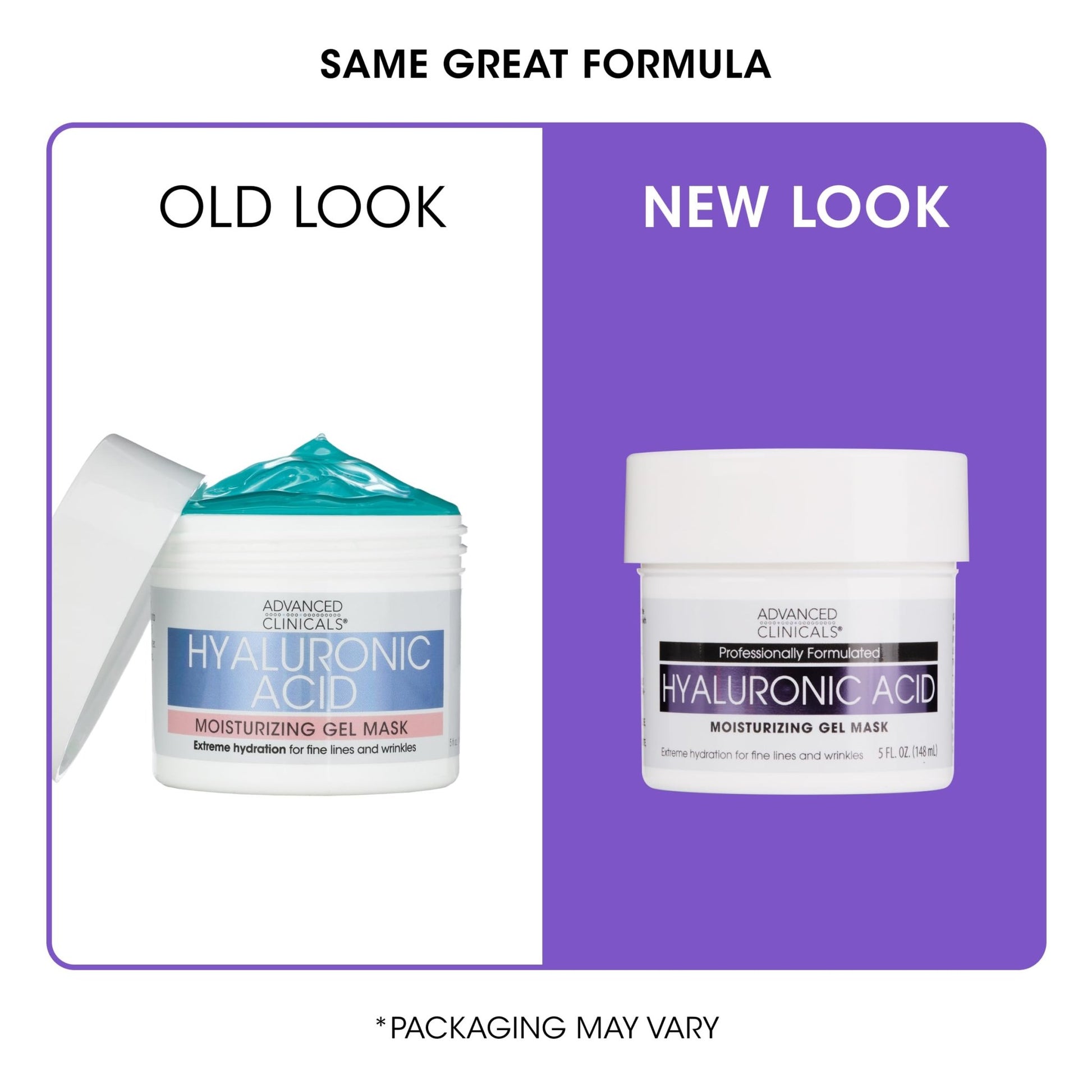 Advanced Clinicals Hyaluronic Acid Gel Facial Mask Skin Care Treatment, Brightening, Hydrating Anti Aging Face Mask & Moisturizer Helps Transform Dry Skin W/Collagen - dailyvitalstore